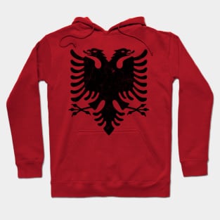 Albania // Faded Vintage Style Eagle Flag Design Hoodie